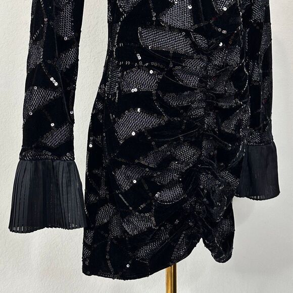 Rotate Birger Christensen Miki Sequin Mini Dress 4 Party Celebration Whimsigoth - Picture 14 of 16